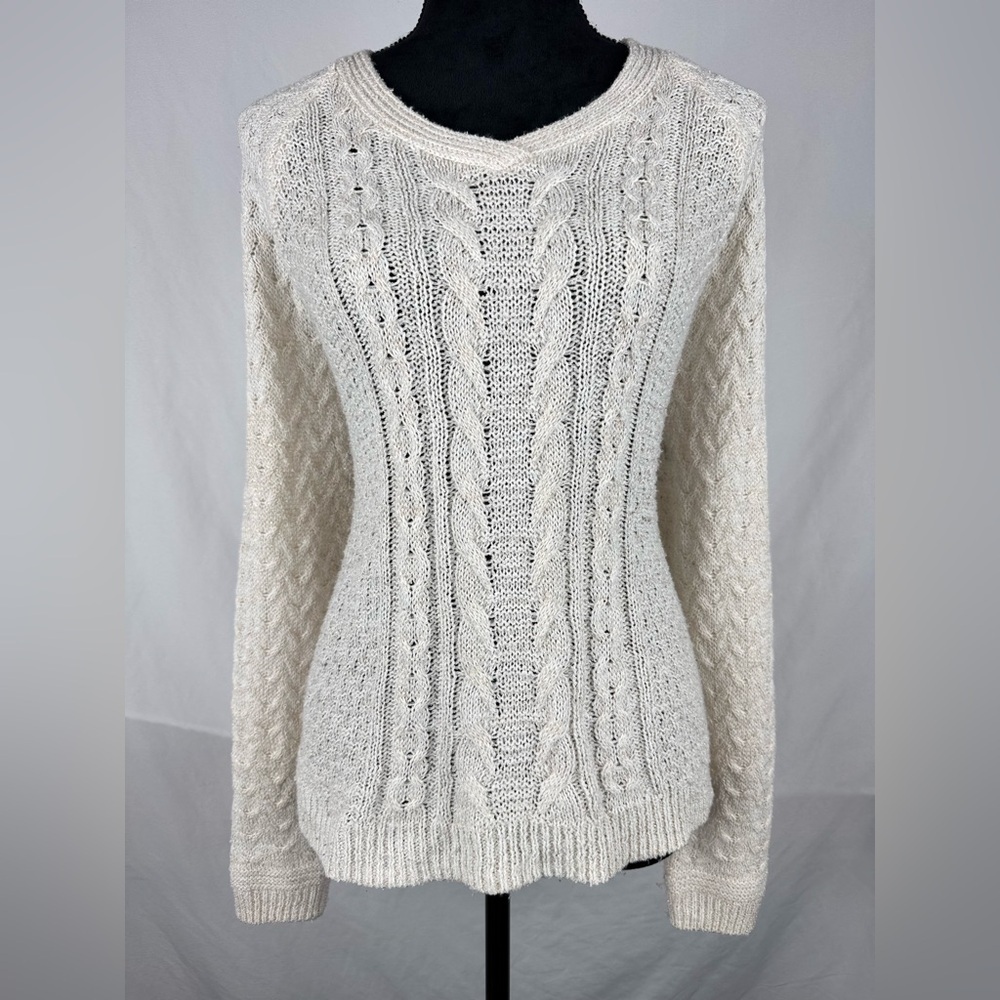 Time & Tru Cream Knit Sweater
